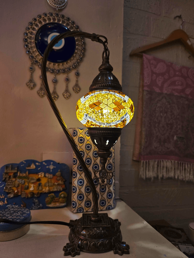 Small Mosaic Swanneck Table Lamp