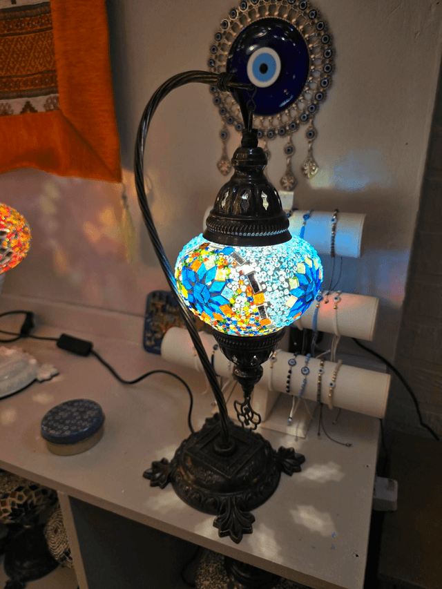 Medium Mosaic Swanneck Table Lamp