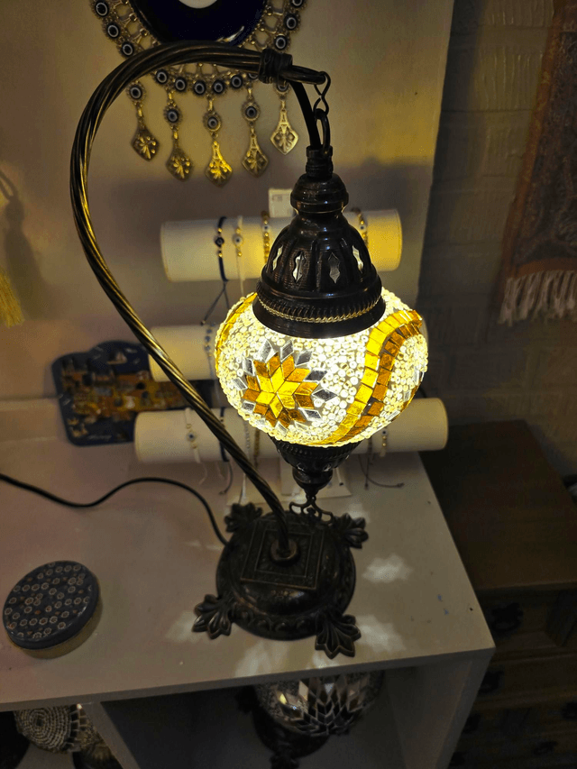 Medium Mosaic Swanneck Table Lamp