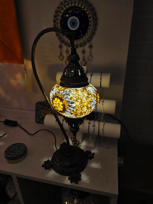 Medium Mosaic Swanneck Table Lamp