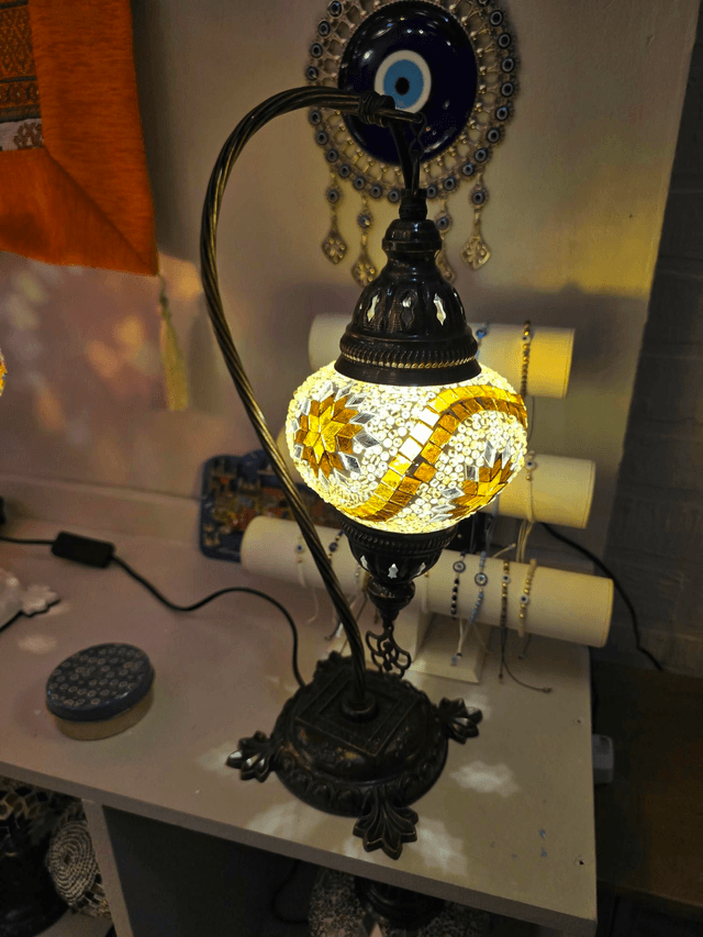 Medium Mosaic Swanneck Table Lamp