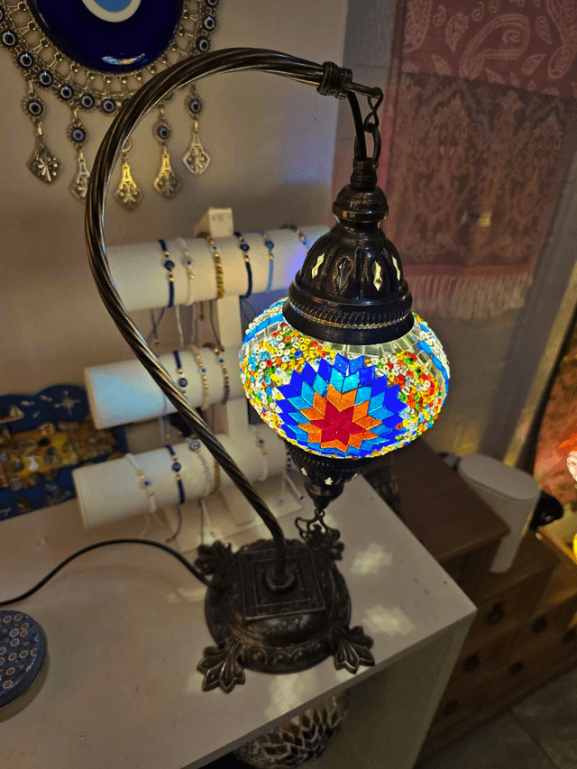 Medium Mosaic Swanneck Table Lamp