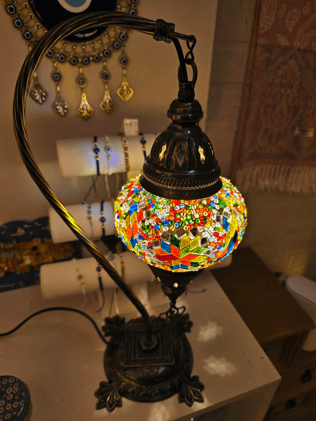 Medium Mosaic Swanneck Table Lamp