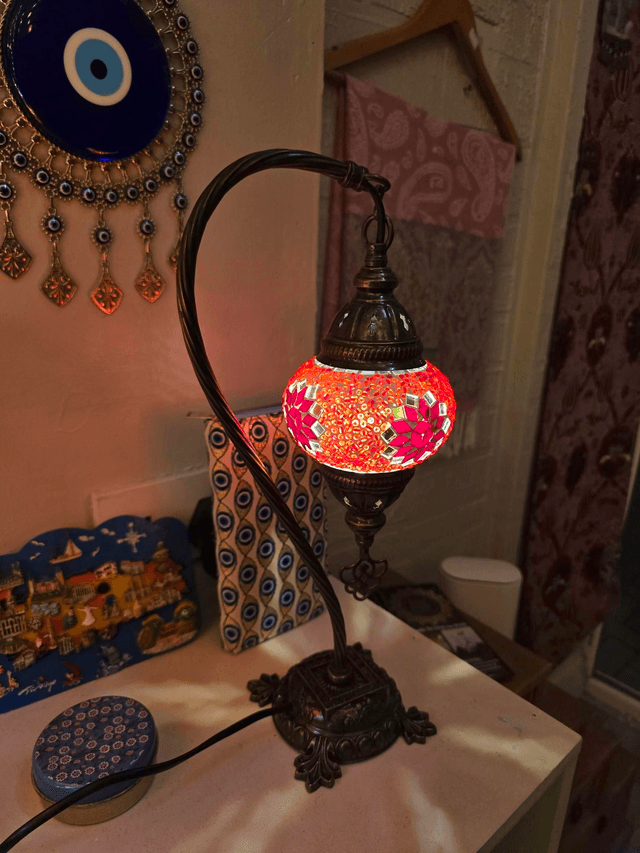 Small Mosaic Swanneck Table Lamp