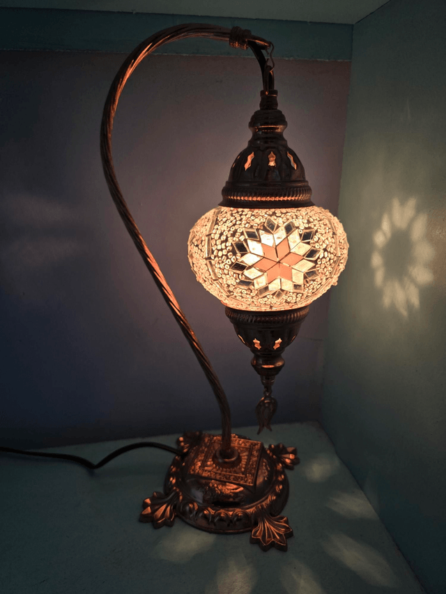 Medium Mosaic Swanneck Table Lamp