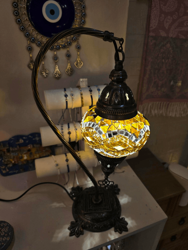Medium Mosaic Swanneck Table Lamp