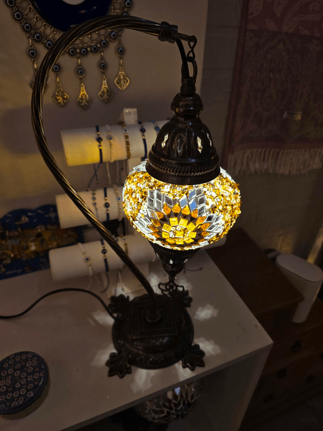 Medium Mosaic Swanneck Table Lamp
