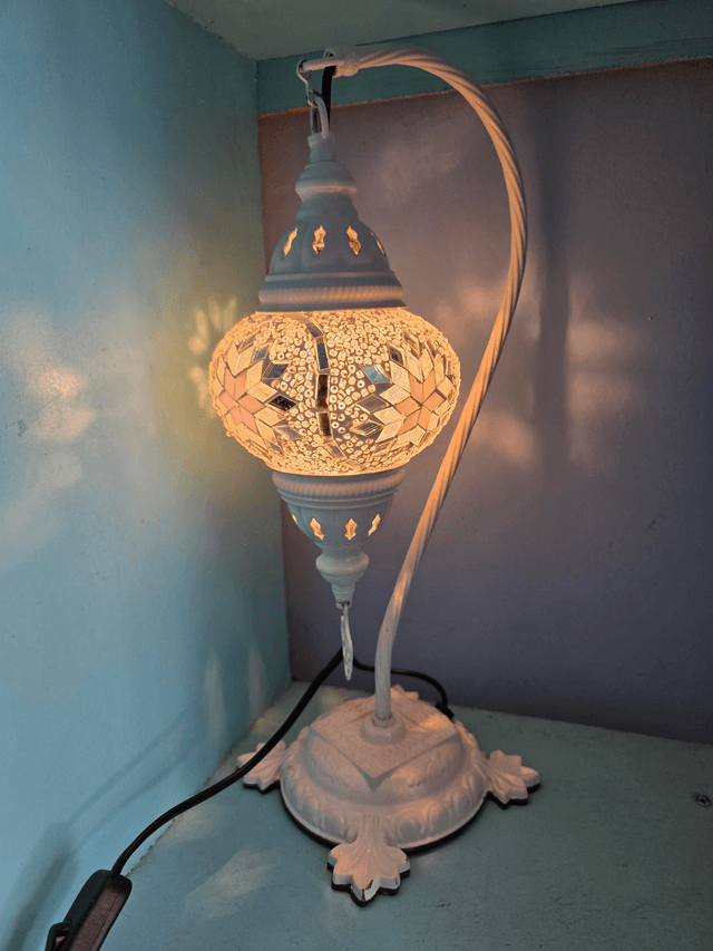 Medium Mosaic Swanneck Table Lamp 
