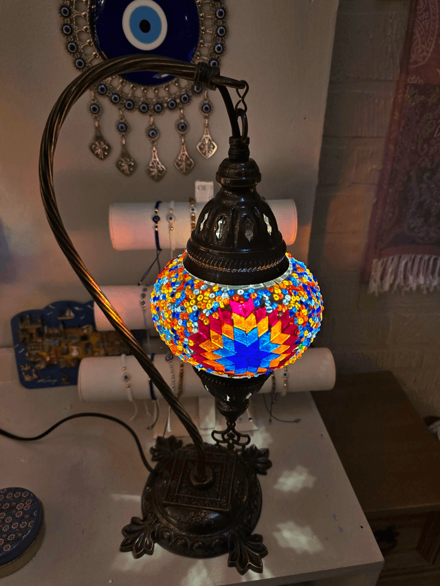 Medium Mosaic Swanneck Table Lamp