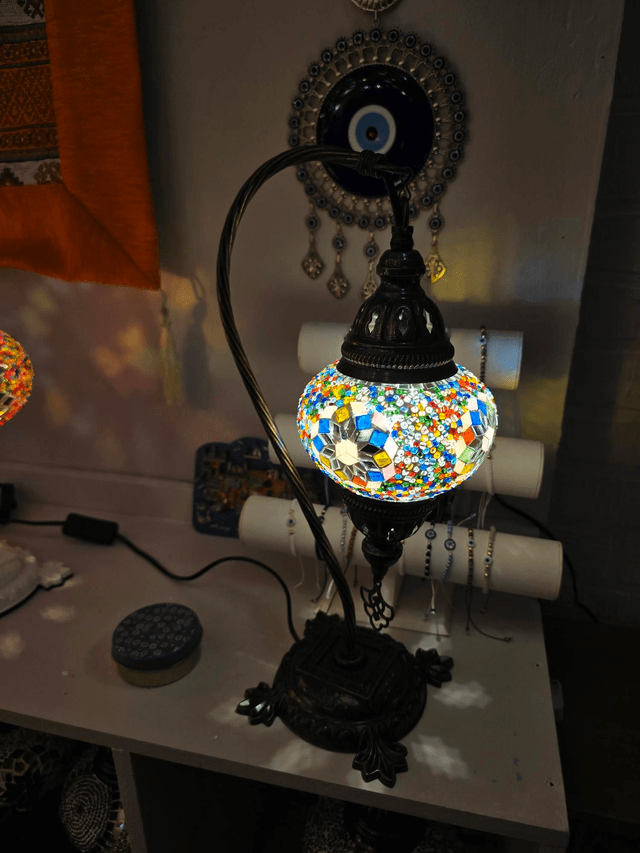 Medium Mosaic Swanneck Table Lamp