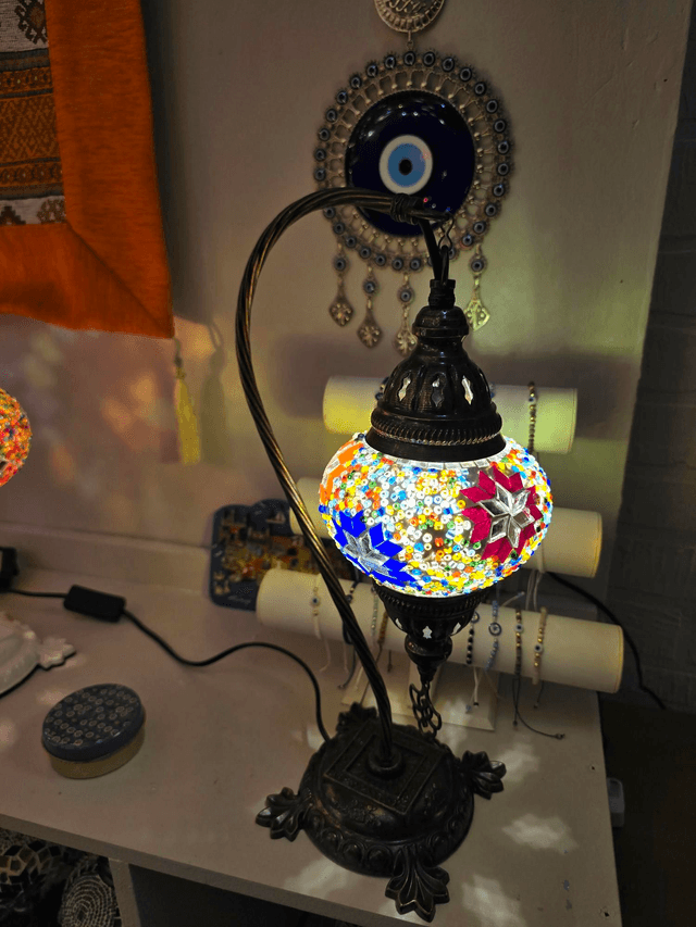 Medium Mosaic Swanneck Table Lamp
