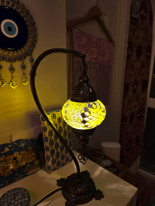 Small Mosaic Swanneck Table Lamp