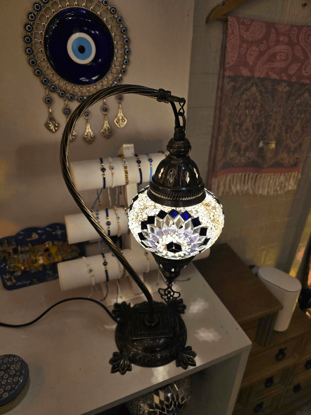 Medium Mosaic Swanneck Table Lamp