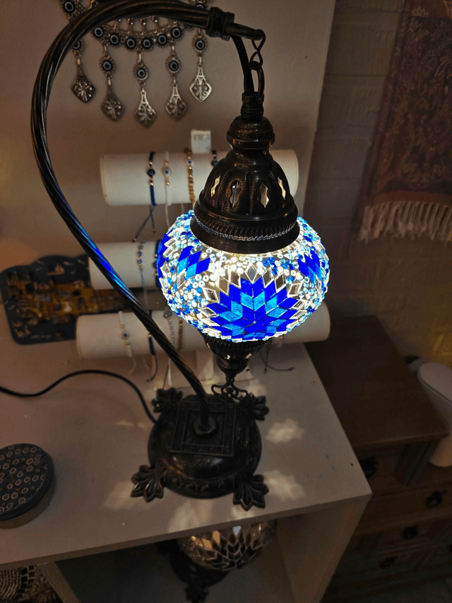 Medium Mosaic Swanneck Table Lamp
