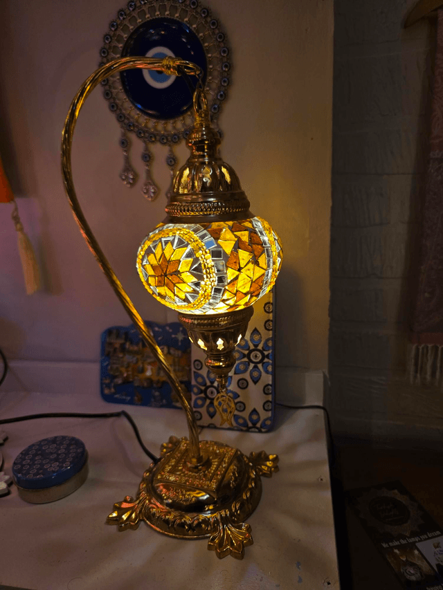 Medium Mosaic Swanneck Table Lamp