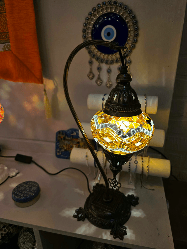 Medium Mosaic Swanneck Table Lamp