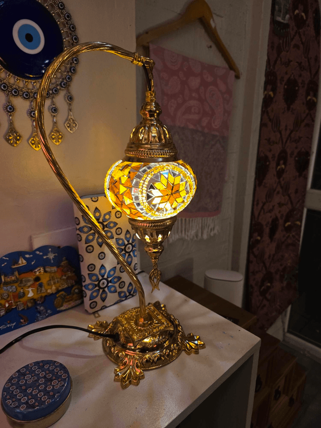 Medium Mosaic Swanneck Table Lamp