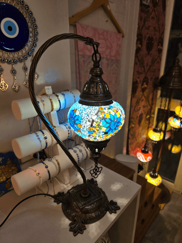 Medium Mosaic Swanneck Table Lamp