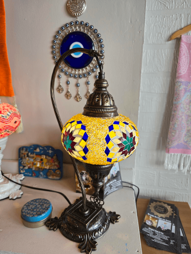 Large Mosaic Swanneck Table Lamp