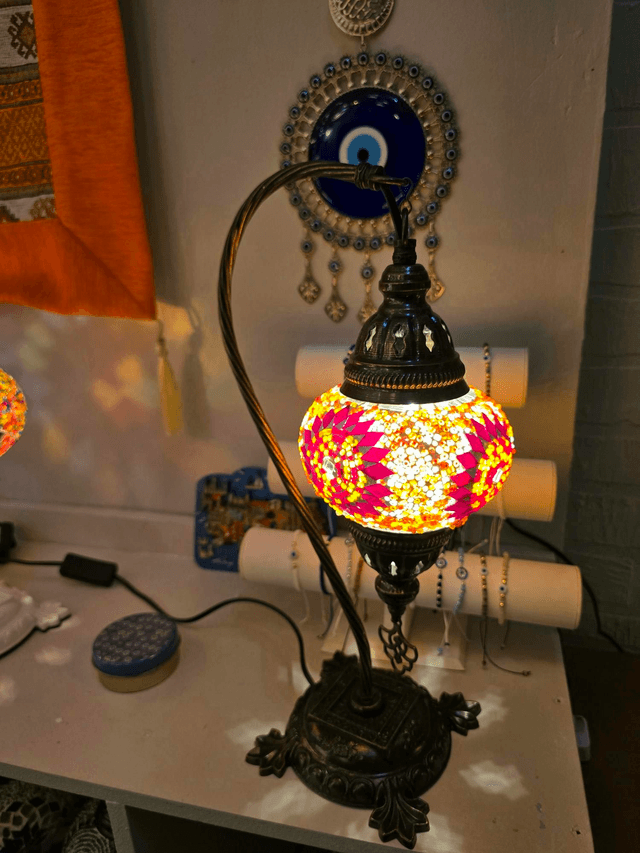 Medium Mosaic Swanneck Table Lamp