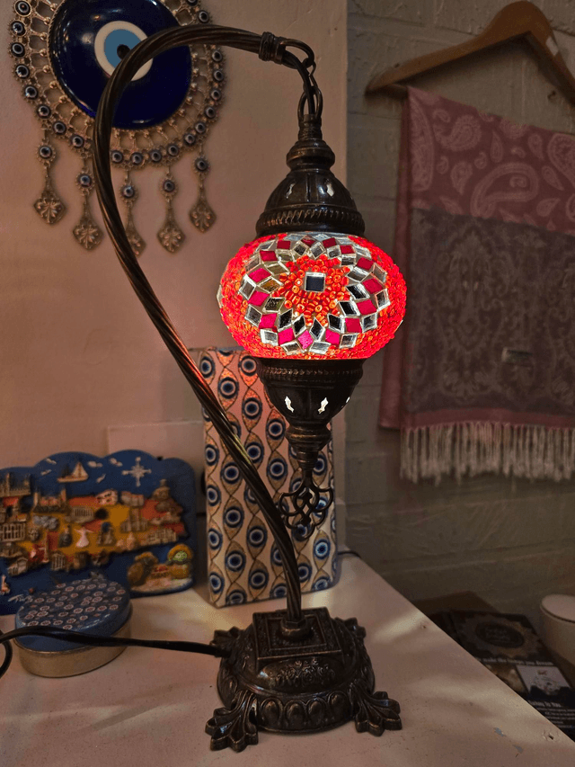 Small Mosaic Swanneck Table Lamp
