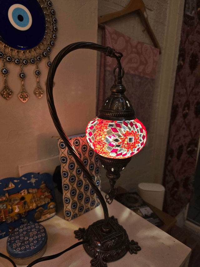 Small Mosaic Swanneck Table Lamp