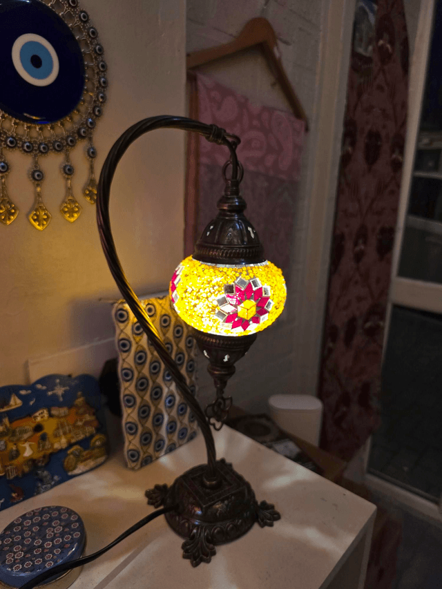 Small Mosaic Swanneck Table Lamp
