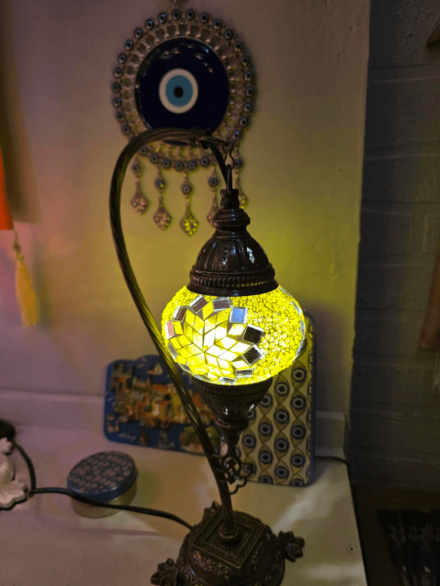 Small Mosaic Swanneck Table Lamp