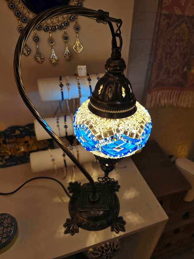 Medium Mosaic Swanneck Table Lamp