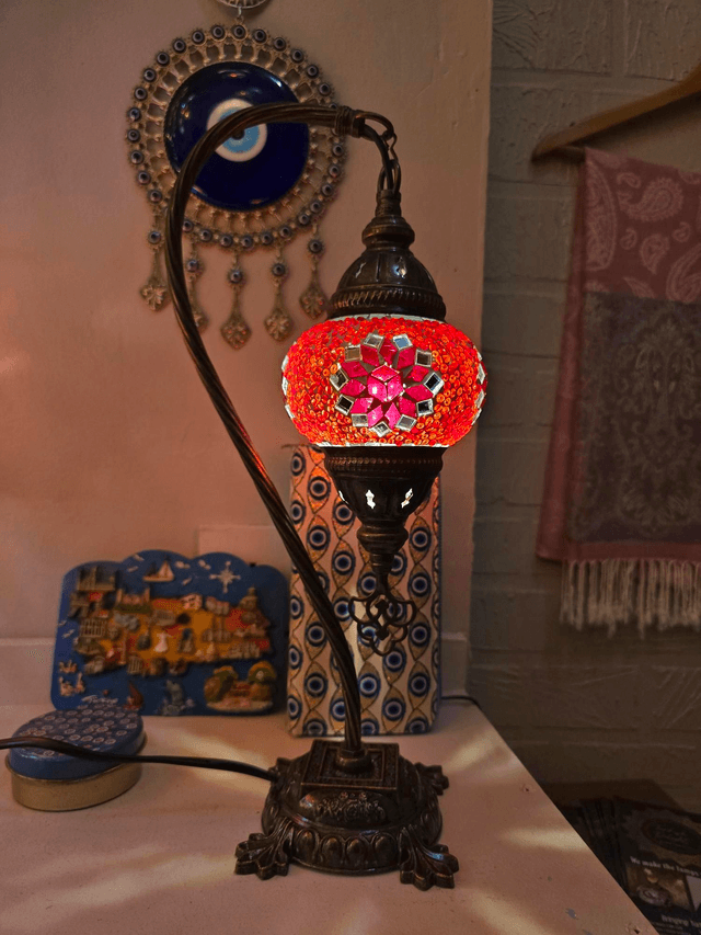 Small Mosaic Swanneck Table Lamp