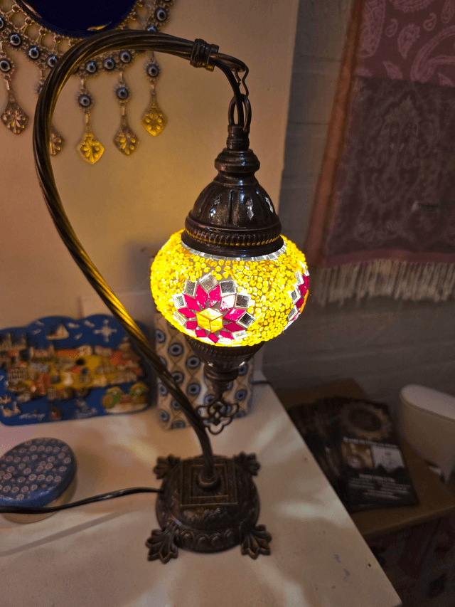 Small Mosaic Swanneck Table Lamp
