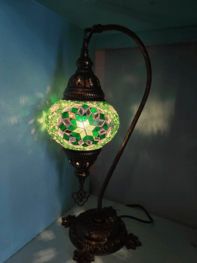 Medium Mosaic Swanneck Table Lamp