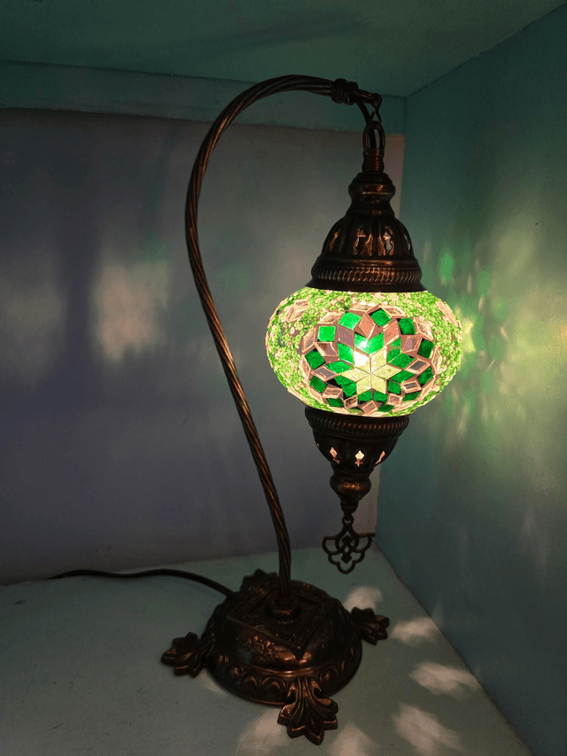 Medium Mosaic Swanneck Table Lamp
