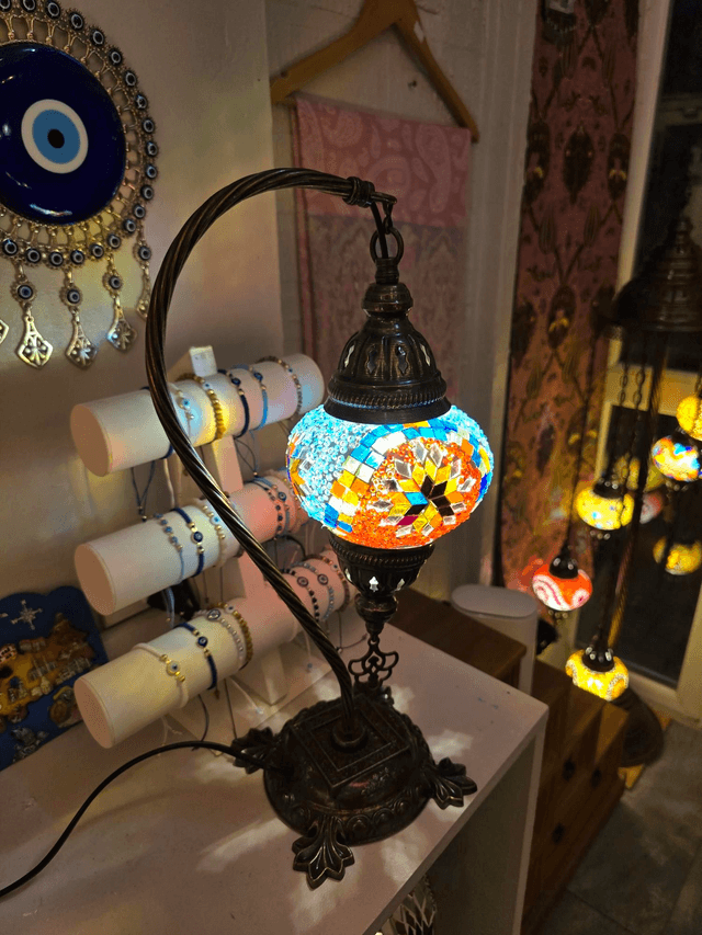 Medium Mosaic Swanneck Table Lamp