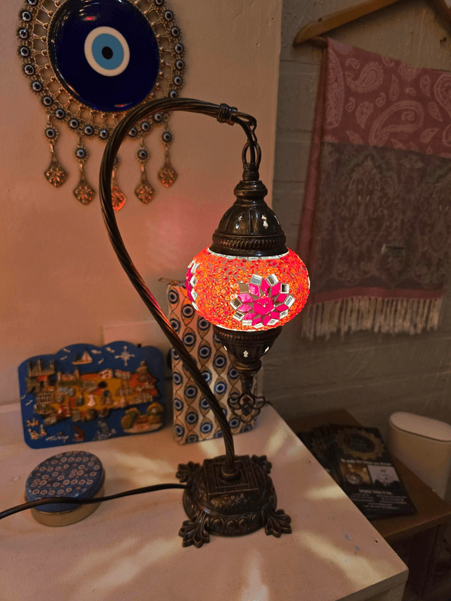 Small Mosaic Swanneck Table Lamp