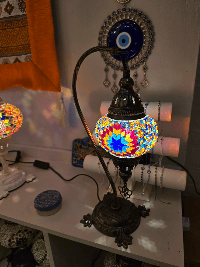 Medium Mosaic Swanneck Table Lamp