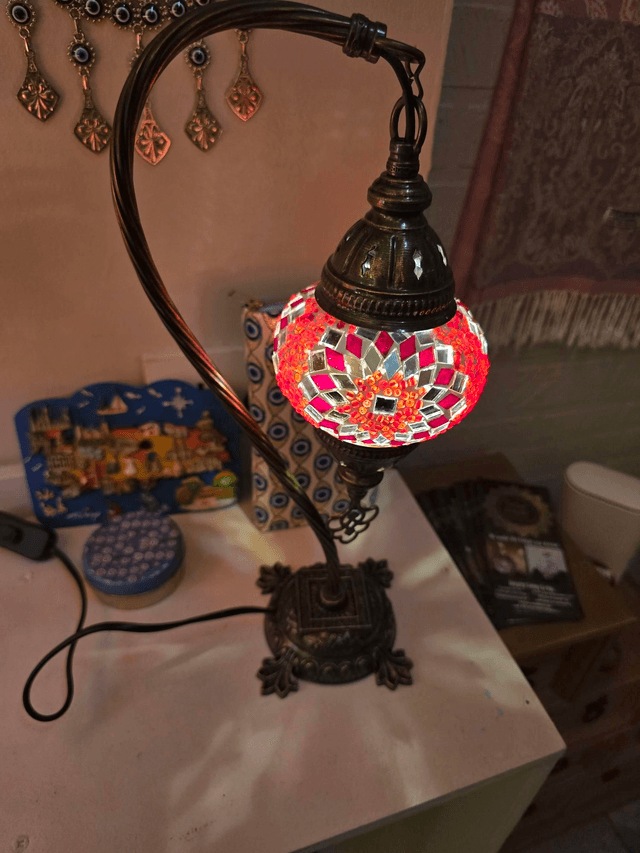 Small Mosaic Swanneck Table Lamp