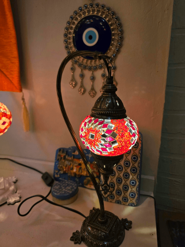 Small Mosaic Swanneck Table Lamp