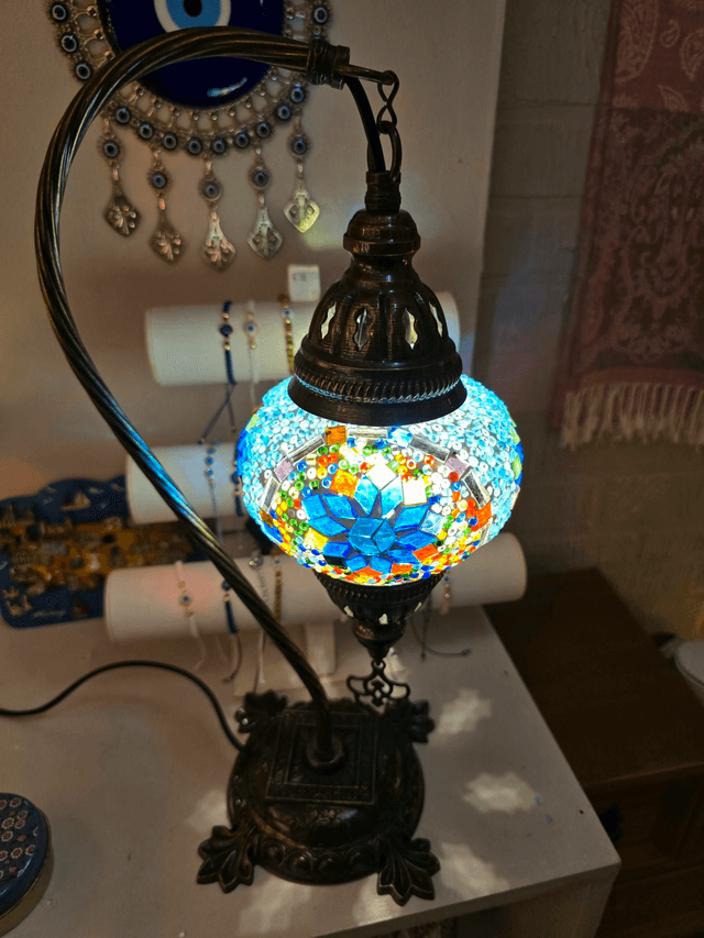 Medium Mosaic Swanneck Table Lamp