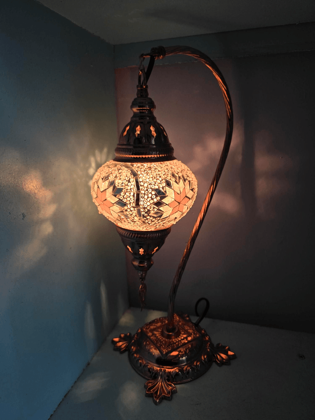 Medium Mosaic Swanneck Table Lamp