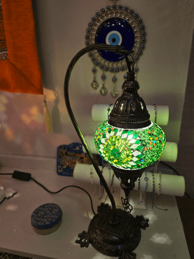 Medium Mosaic Swanneck Table Lamp