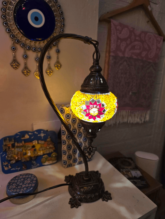 Small Mosaic Swanneck Table Lamp