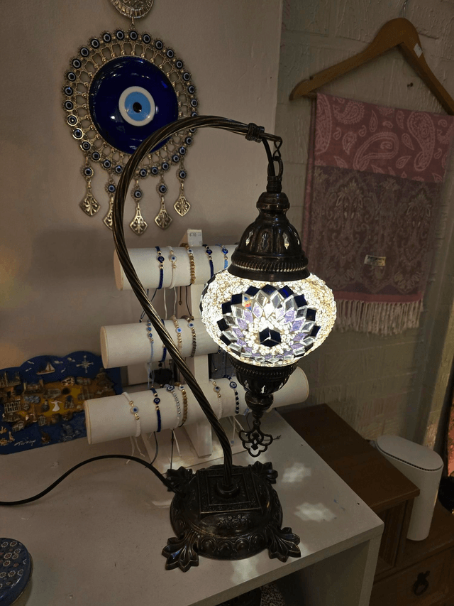 Medium Mosaic Swanneck Table Lamp