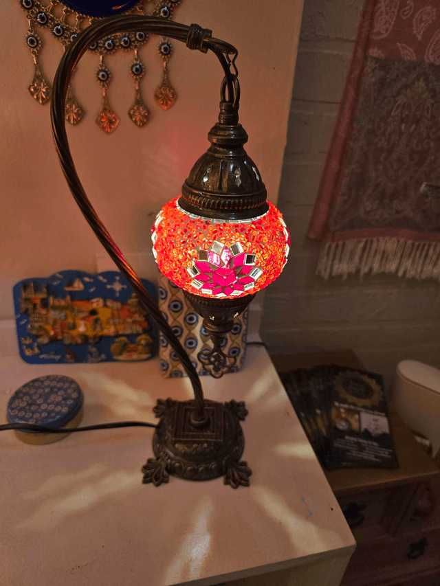 Small Mosaic Swanneck Table Lamp
