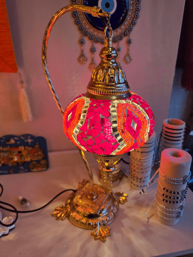 Large Mosaic Swanneck Table Lamp