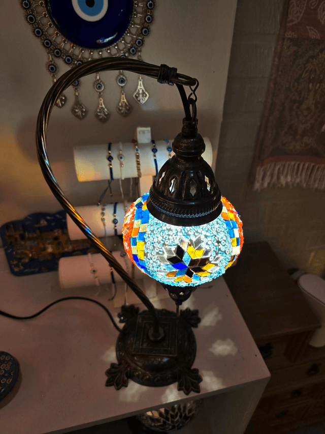 Medium Mosaic Swanneck Table Lamp