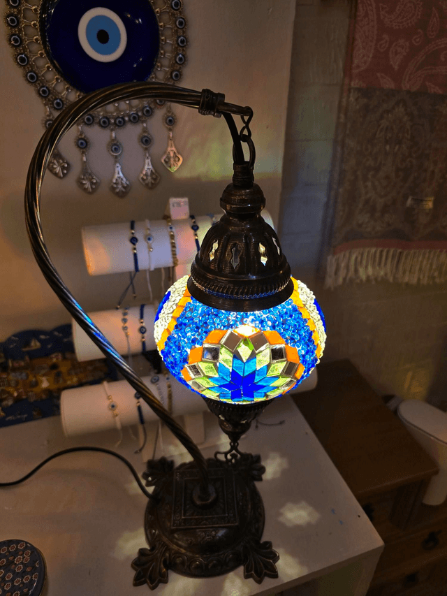 Medium Mosaic Swanneck Table Lamp