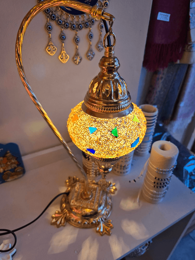 Medium Mosaic Swanneck Table Lamp