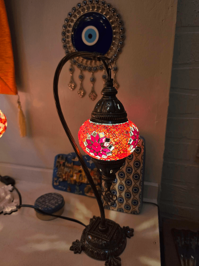 Small Mosaic Swanneck Table Lamp