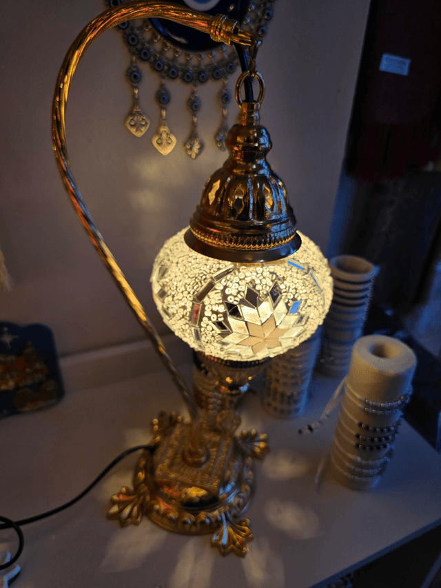 Medium Mosaic Swanneck Table Lamp
